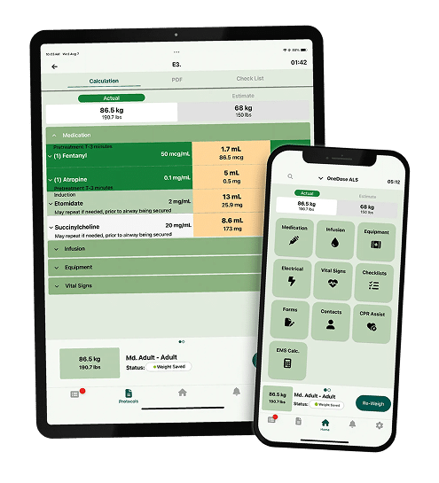 Example of OneDose™ on tablet and phone