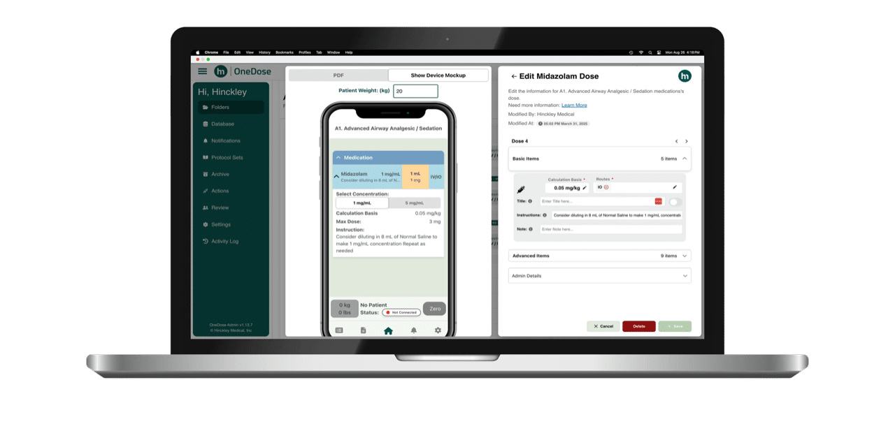 OneDose on laptop